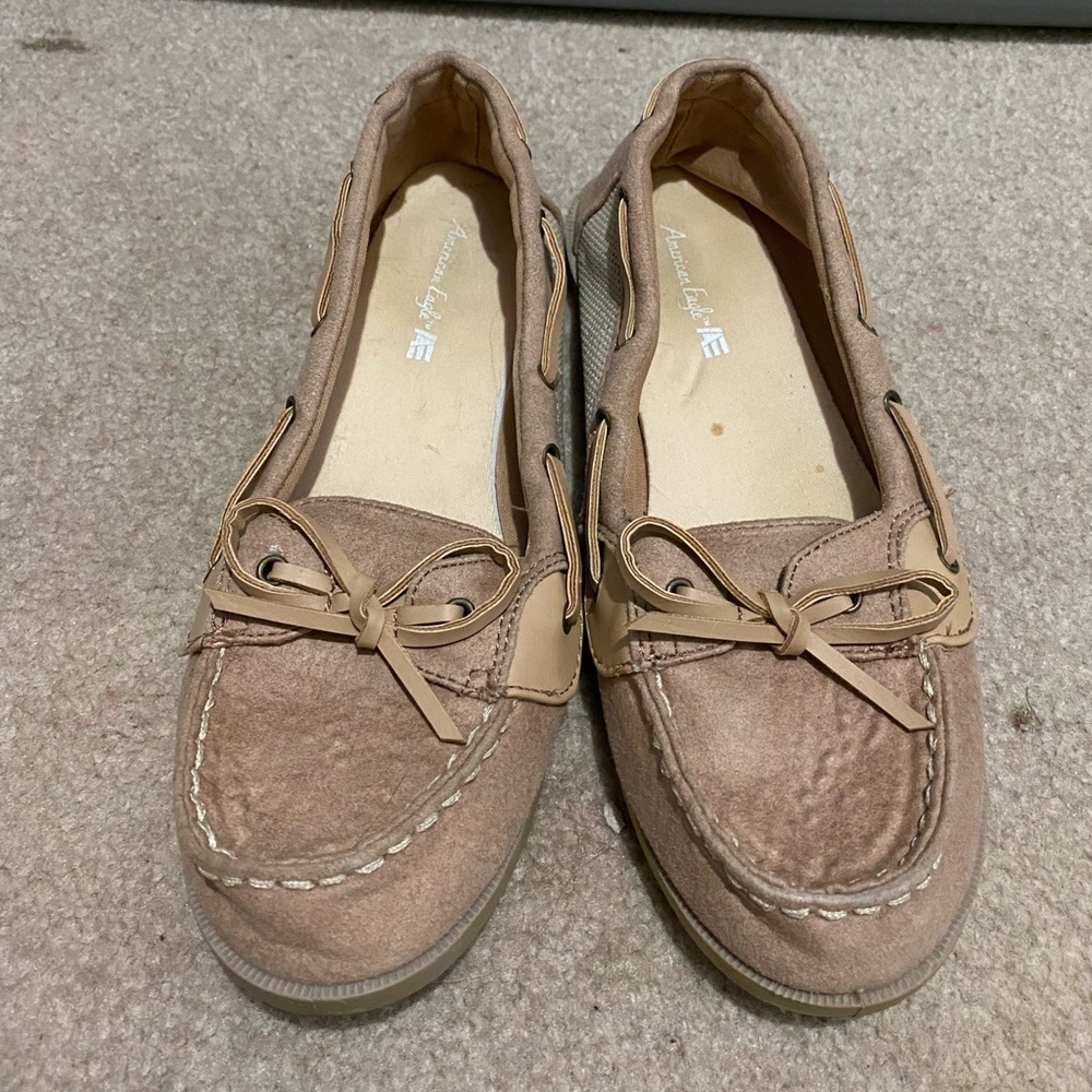 Tan boat shoes